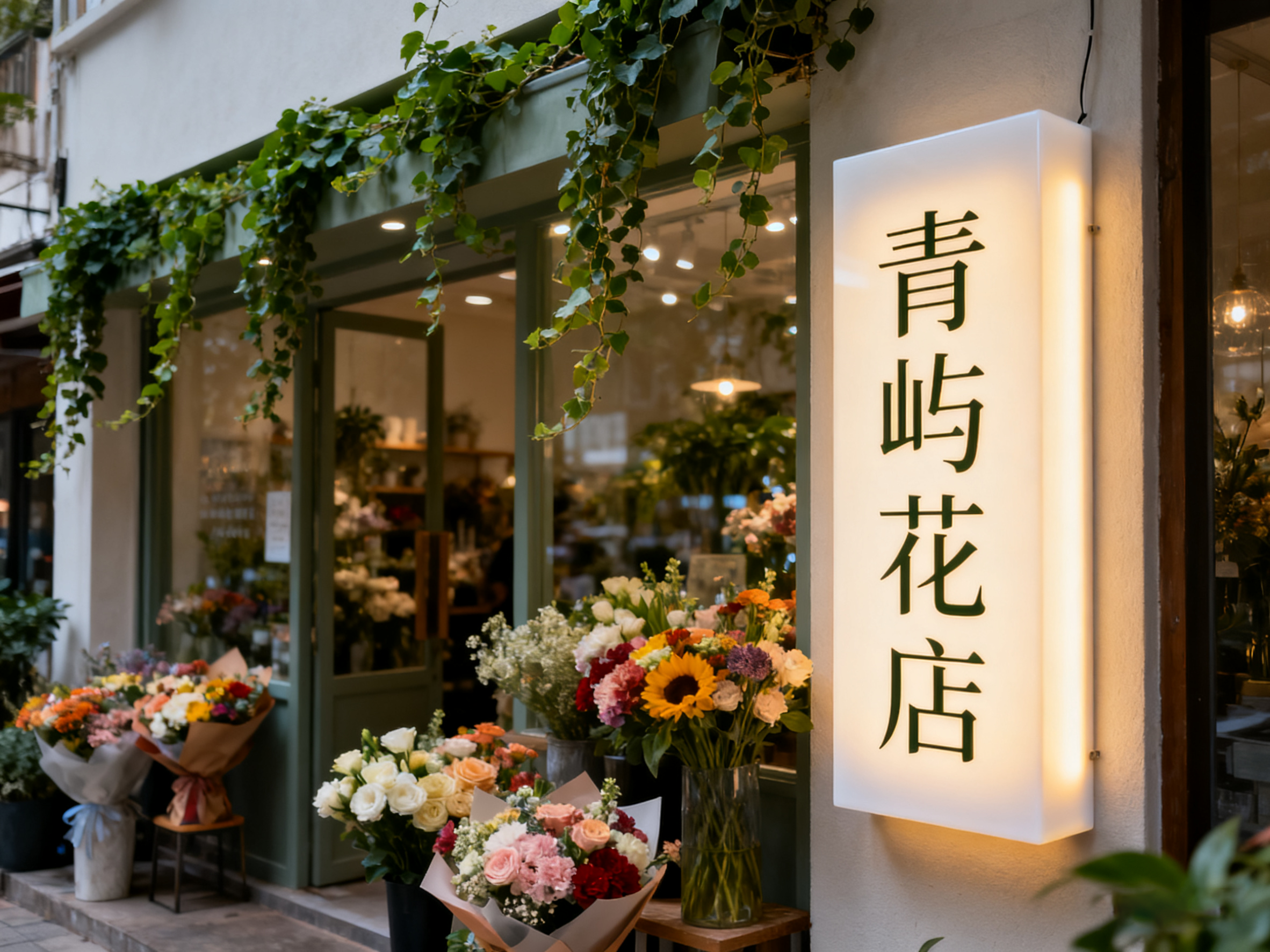 亚克力灯箱店铺门头效果图