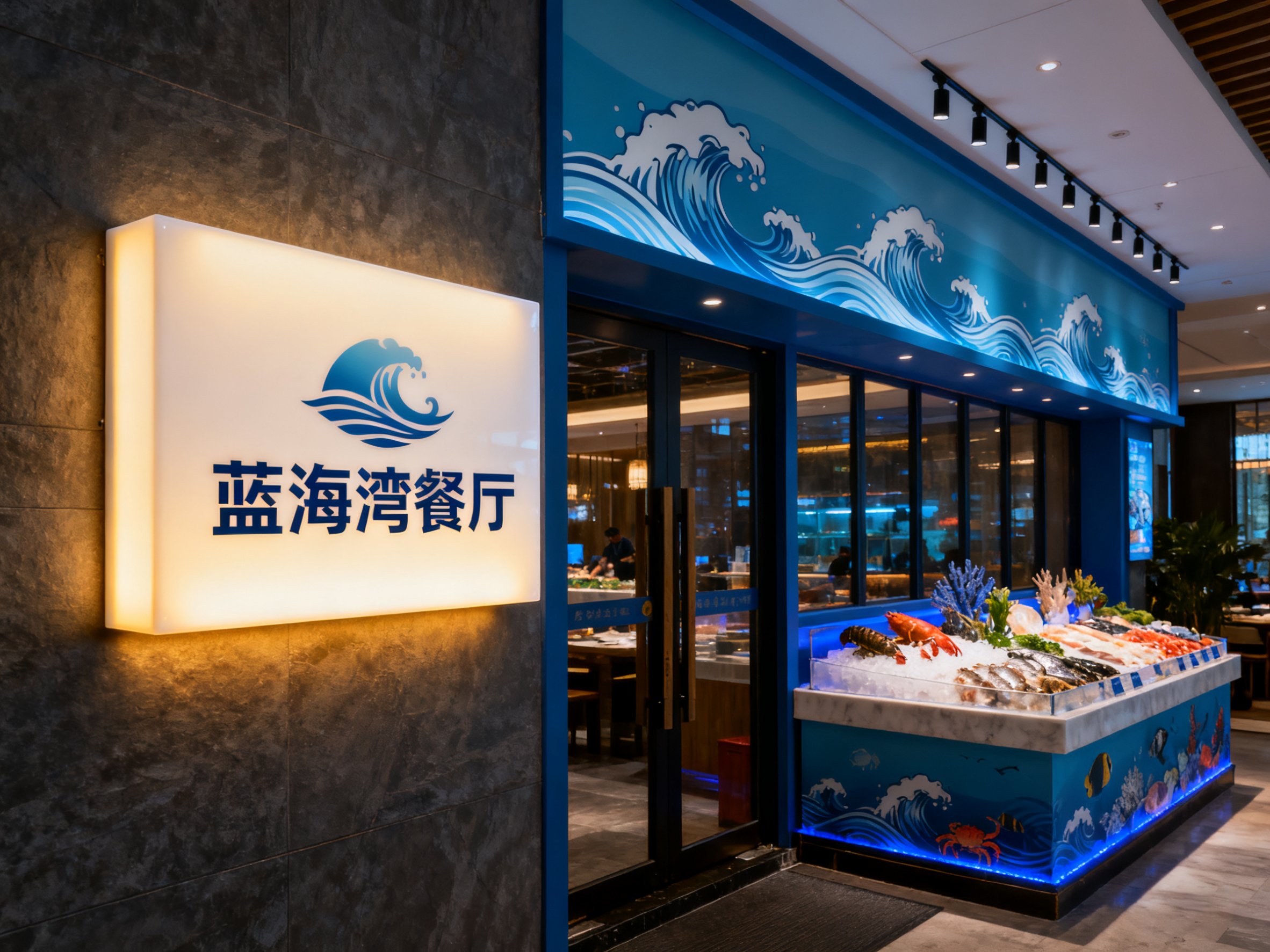亚克力灯箱店铺门头效果图
