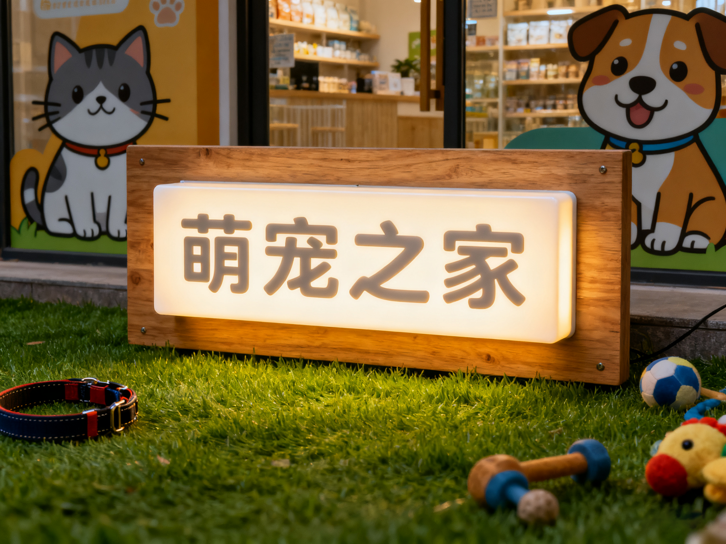 亚克力灯箱店铺门头效果图