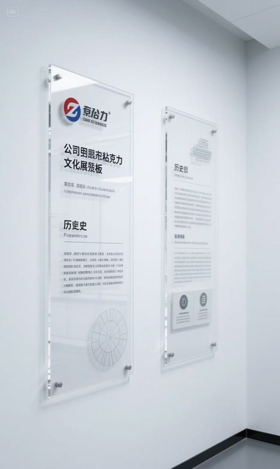 背景墙公司 LOGO 牌定制实拍图